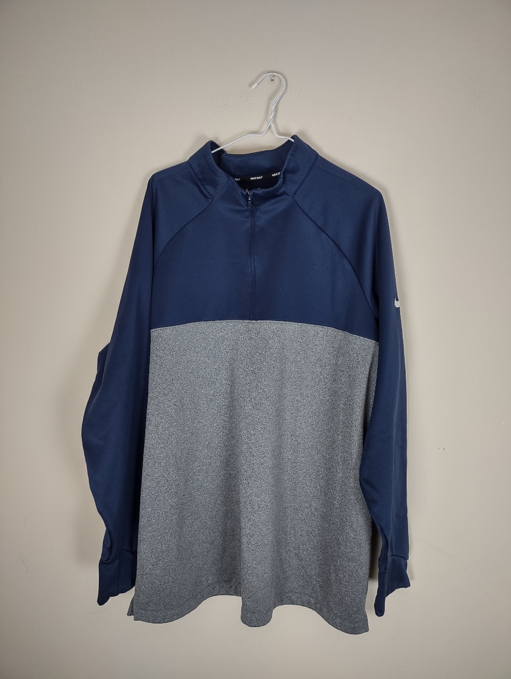 Nike Two-Tone Navy & Gray Quarter-Zip Pullover